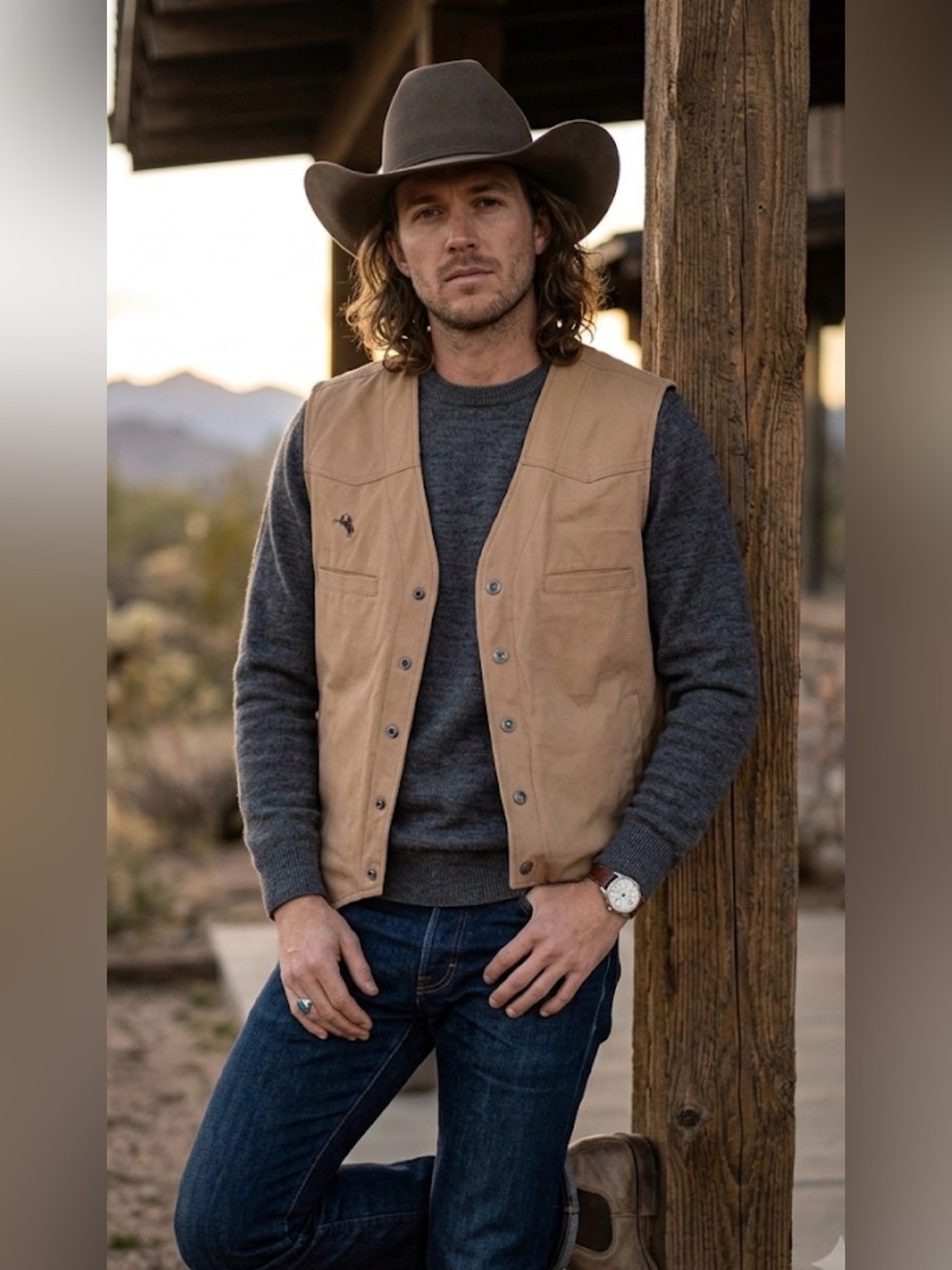 Wyoming Trader Mens Concealed Carry Texas Canvas Vest L rodeo barncore‎ outdoors